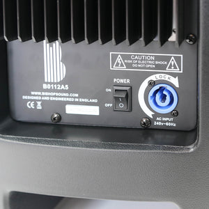 BishopSound Orion 12" Active 400w RMS Class AB Speaker With Bluetooth, Powercon and Remote Control